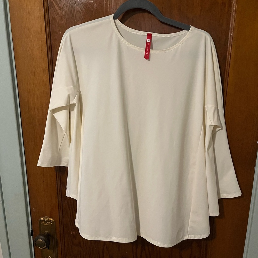 IC COLLECTION Cream Bell Sleeve Blouse
